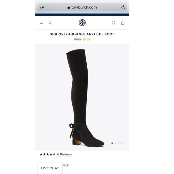 Tory Burch Gigi Over The Knee Ankle Tie 